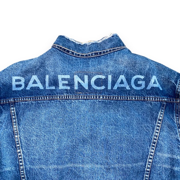 Balenciaga 2017 collection blue denim jacket Men XL - Picture 3 of 13